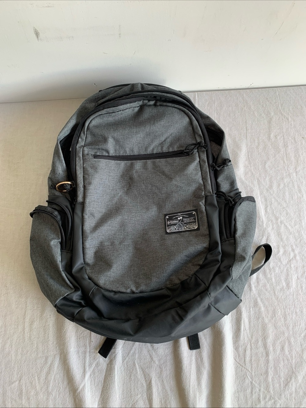 Gray outdoor backpack